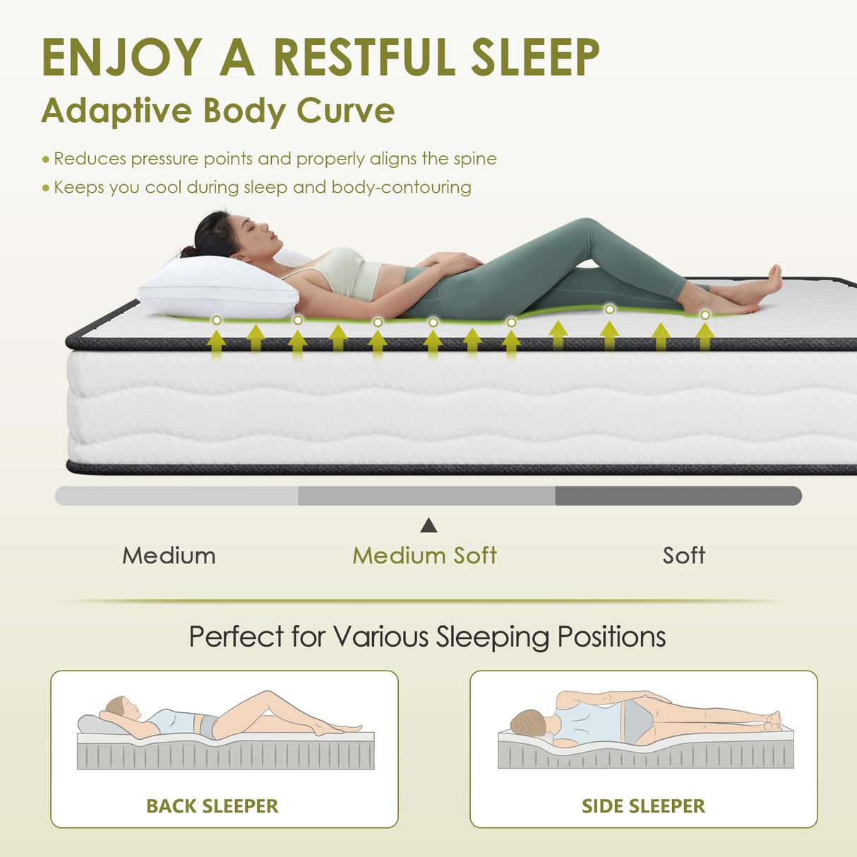 PayLessHere 8 Inch Mattress Medium Firm Spring Mattress Cool Sleep Pressure Relief Fiberglass Free Twin Size Mattress in a Box CertiPUR-US Certified Breathable Foams Mattress PayLessHere