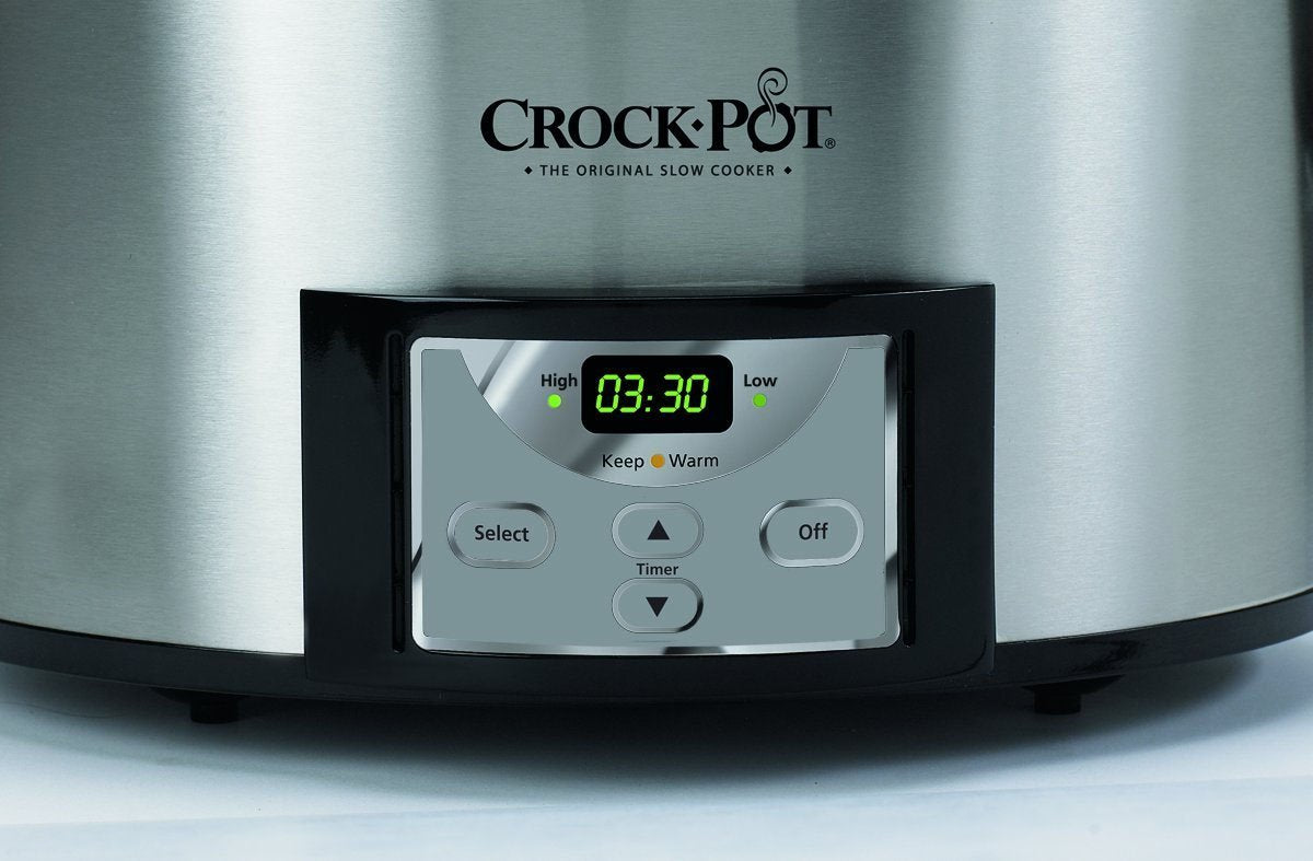 Crock-Pot 6-Quart Countdown Programmable Oval Slow Cooker with Dipper, Stainless Steel, SCCPVC605-S Crock-Pot