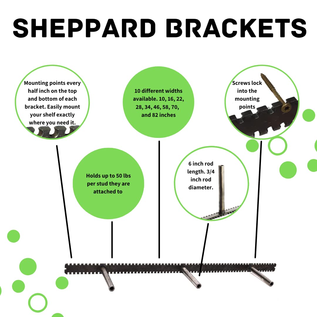 Floating Shelf Brackets - Sheppard Brackets - Easy Install - Heavy Duty (70 inch) SB SHEPPARD BRACKETS