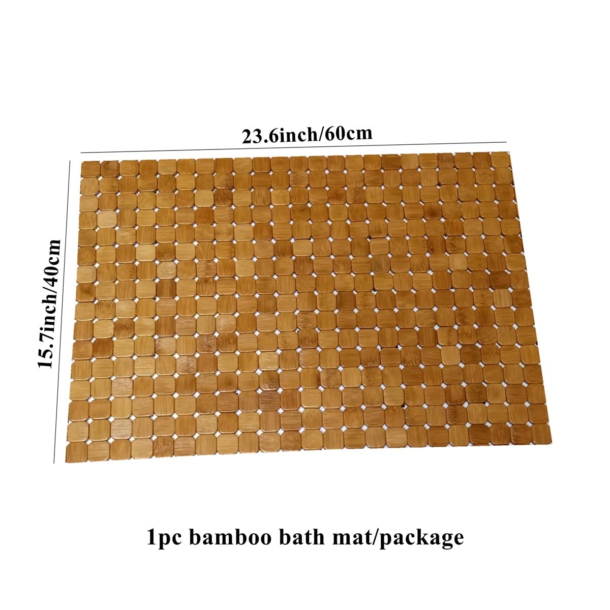 HJJKKH Bamboo Bath Mat with 15.7X23.6 inch,Nature Bamboo Wooden Bathroom Mat,Non Slip and Foldable Floor Shower Bath Mat for Bathroom,Bathtub,Shower,Sauna,Hot Tub HJJKKH