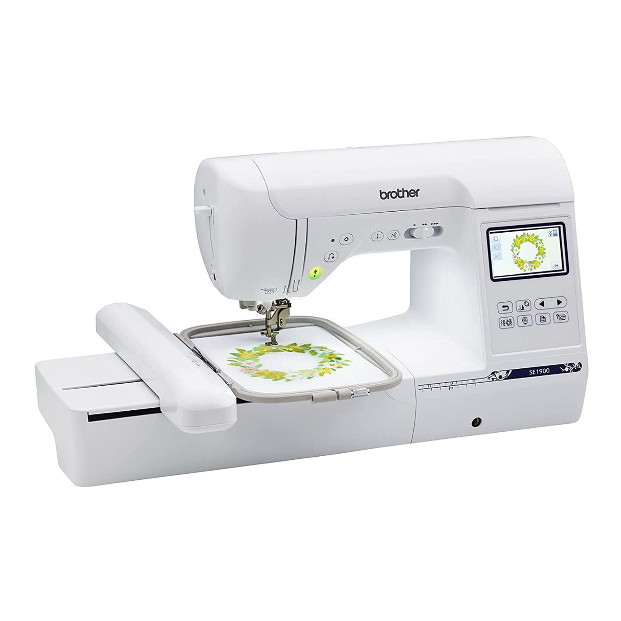 Brother SE1900 Sewing and Embroidery Machine, 138 Designs, 240 Built-in Stitches, Computerized, 5" x 7" Hoop Area, 3.2" LCD Touchscreen Display, 8 Included Feet Brother