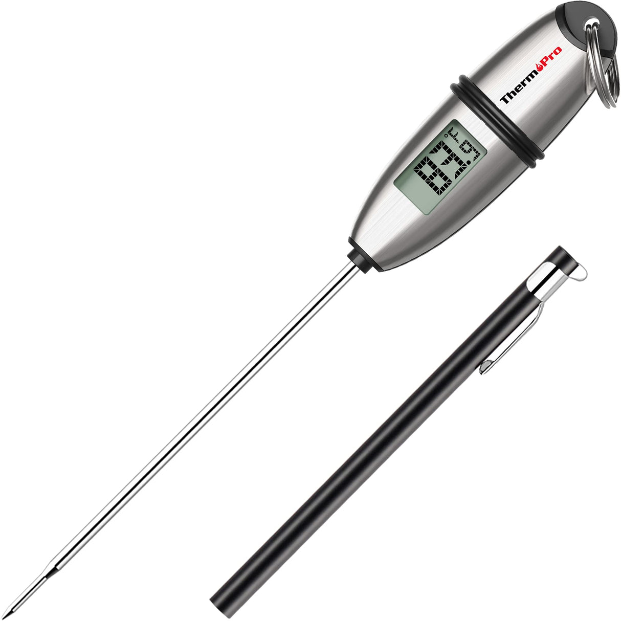 ThermoPro TP-02S Instant Read Meat Thermometer Digital Cooking Food Thermometer with Super Long Probe for Grill Candy Kitchen BBQ Smoker Oven Oil Milk Yogurt Temperature ThermoPro