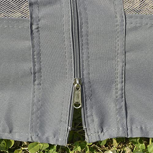 Outsunny 12' x 12' Round Outdoor Gazebo, Patio Dome Gazebo Canopy Shelter with Double Roof, Netting Sidewalls and Curtains, Zippered Doors, Strong Outsunny