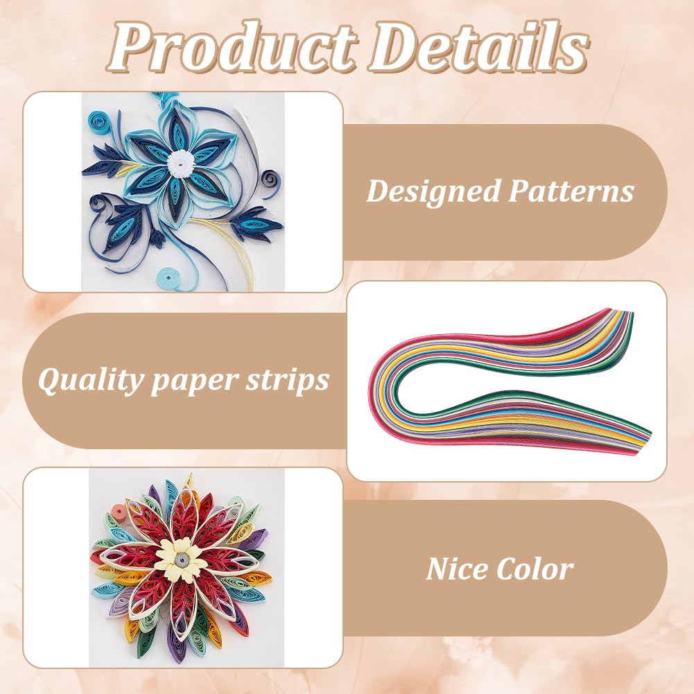 WEBEEDY 20 Sets Paper Quilling Kit for Adults Beginner DIY 5 Styles Flower Greeting Card Making Kit with Instruction Handmade Flower Quilling Card for Birthday,Wedding,Holiday,Mother's Day WEBEEDY