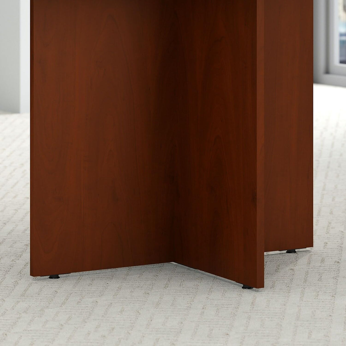 Bush Business Furniture Round Conference Table with Wood Base, Circular Meeting Room Desk for 4 Users, 42W, Hansen Cherry Bush Business Furniture