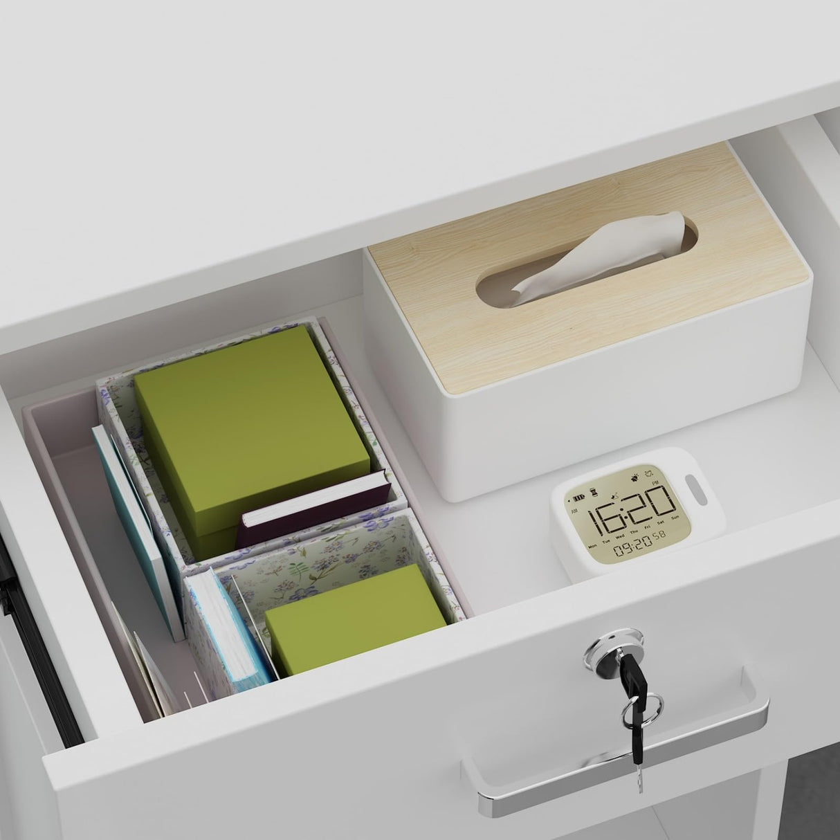 TAMUNE L-Shaped Reception Desk Counter Desk for Retail & Checkout, Modern Front Counter Table, Black Tapes, for Office Lobby White 39.4" D x 55.1”W x 43.3”H TAMUNE