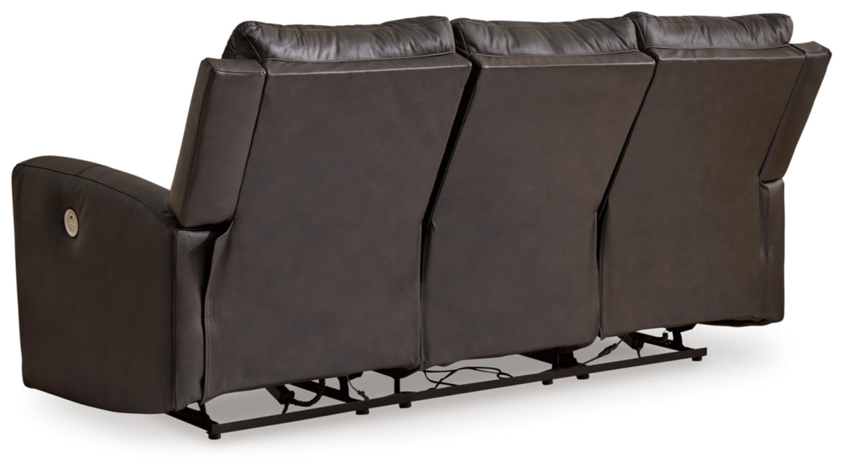 Signature Design by Ashley Boxmere Modern Leather Match Power Reclining Sofa with USB Ports, Dark Brown Signature Design by Ashley