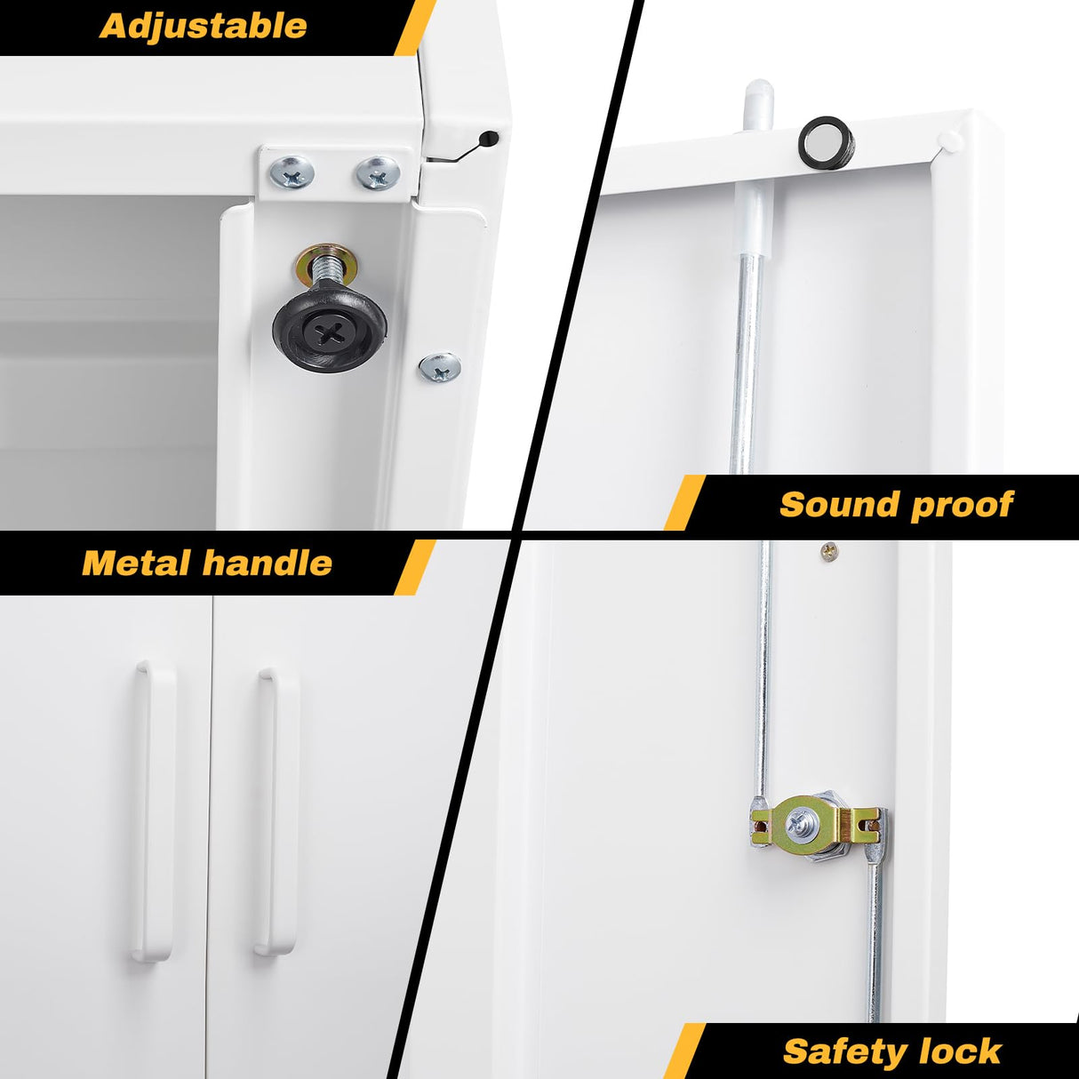 ZAOUS Garage Storage Cabinet, 72'' Tall Metal Storage Cabinets with Lock and 5 Adjustable Shelves for Home, Office, Warehouse, White ZAOUS