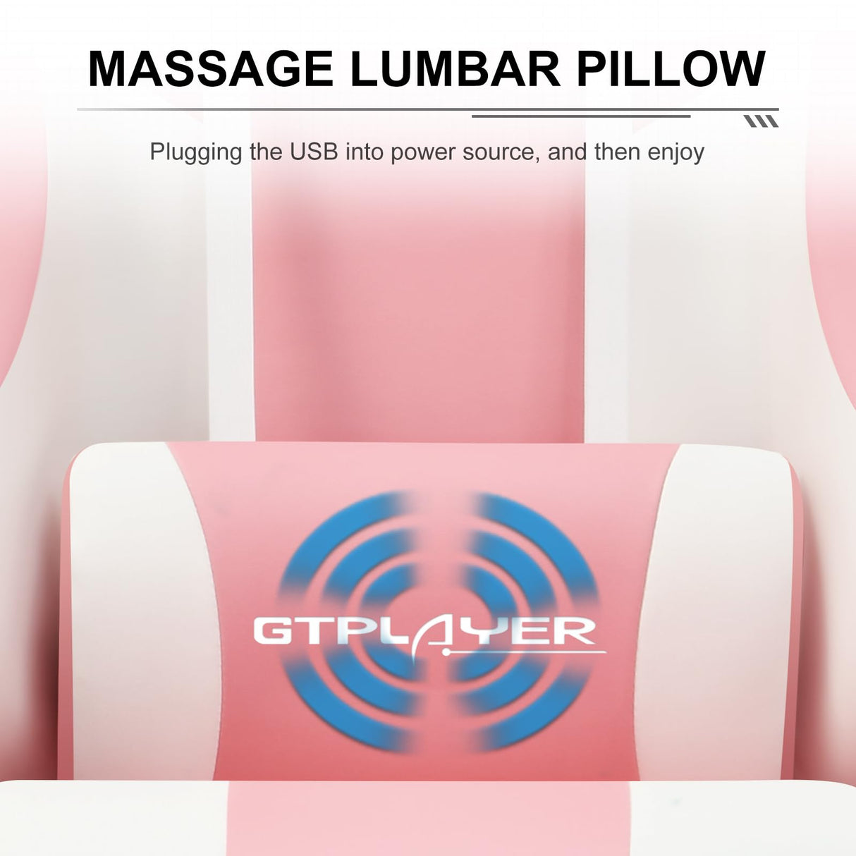 GTPLAYER Gaming Chair, Computer Chair with Footrest and Lumbar Support, Height Adjustable Game Chair with 360°-Swivel Seat and Headrest and for Office or Gaming (Faux Leather, Pink) GTPLAYER