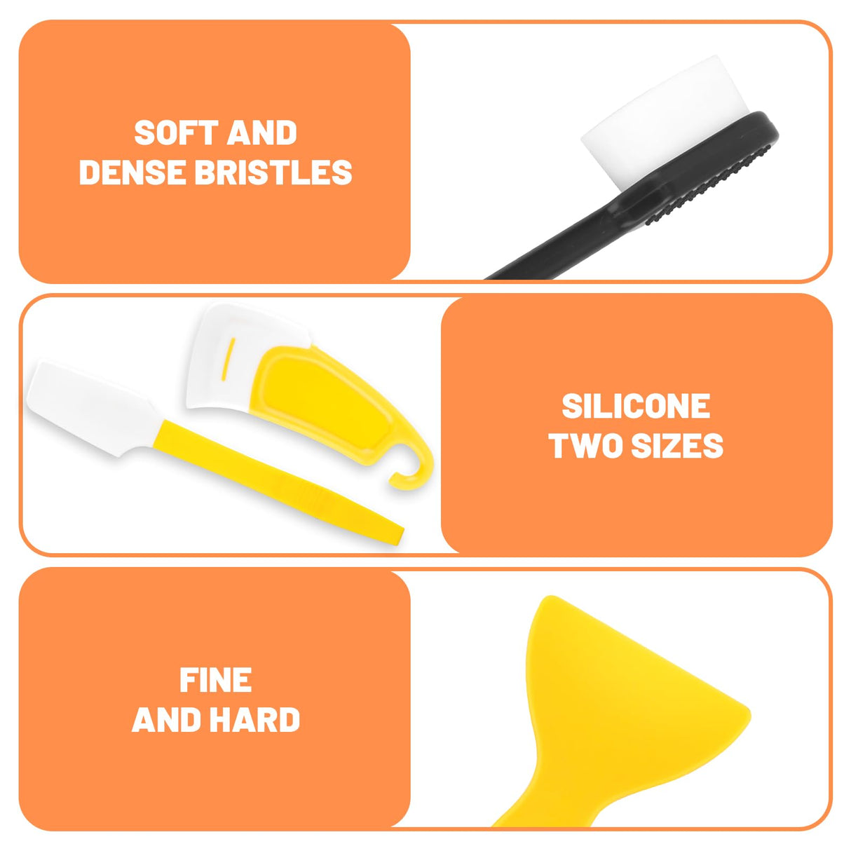 Asbrot 7Pcs UV Resin 3D Printer Must-Have Tool, Silicone Spatula, Scraper, Brush for Resin Transfer Cleaning and Protect Release FEP Film Vat Tank, 3D Printer Accessories Asbrot