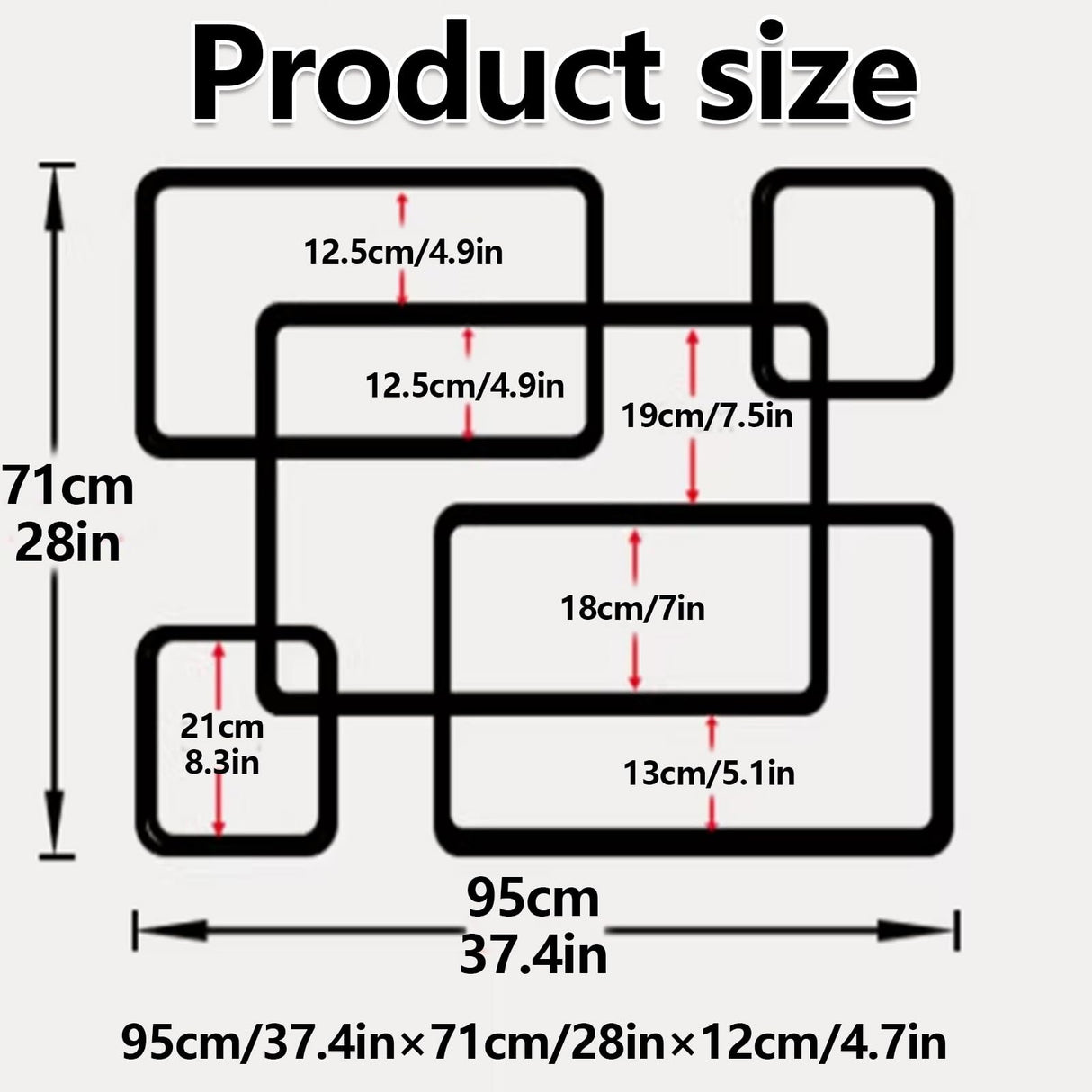 BYRTJSWX Multi-Compartment Trinket Shelf, Wall Mounted Curio Cabinet,Wooden Collectibles Display Case Trinket Display Shelf,for Bedroom, Corridor, Entrance, Living Room, Office(37.4x28x4.7in) BYRTJSWX