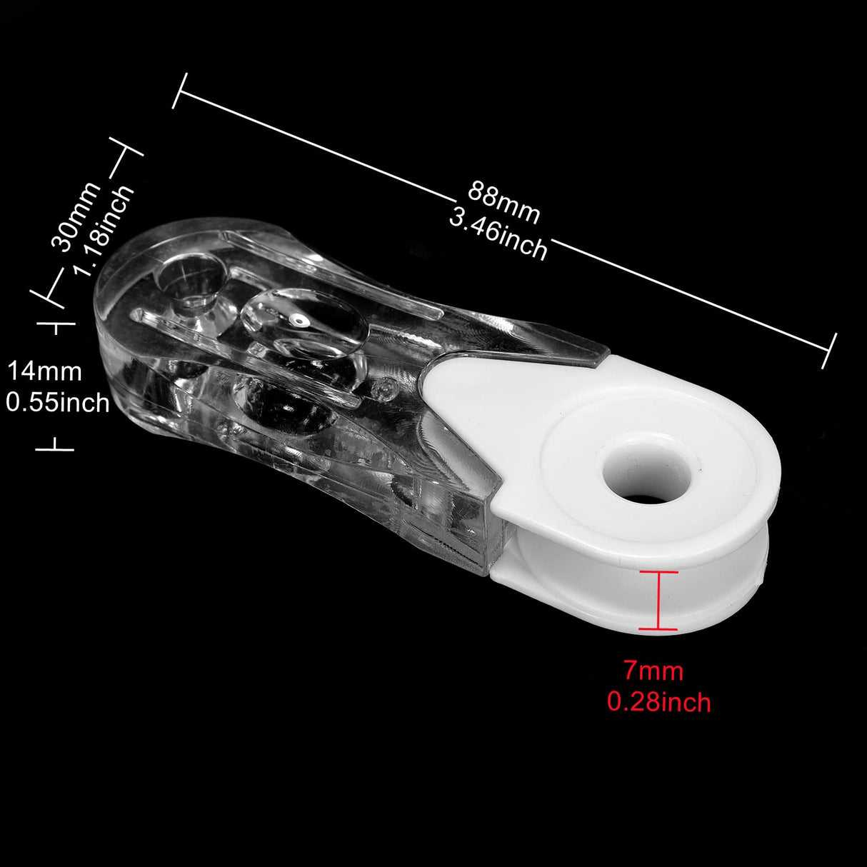 4Pcs Cord Weight Plastic Clear Safety Handles for Vertical Blinds, Blinds, Roller Blinds, Curtain Parts(88 x 30 x 14mm) Ruimou