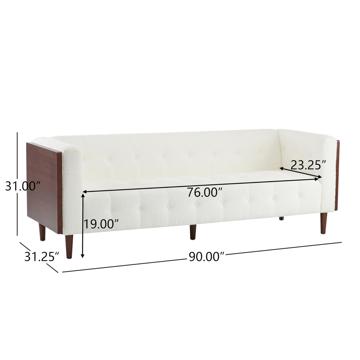 Christopher Knight Home Almab 82 Inches Sofa Couch, Cozy Couch Sofa, Boucle Upholstered 3-Seater Sofa, Wood Frame Couch, Comfy Couches for Living Room and Office, Modern Couch and Sofa, Beige Christopher Knight Home