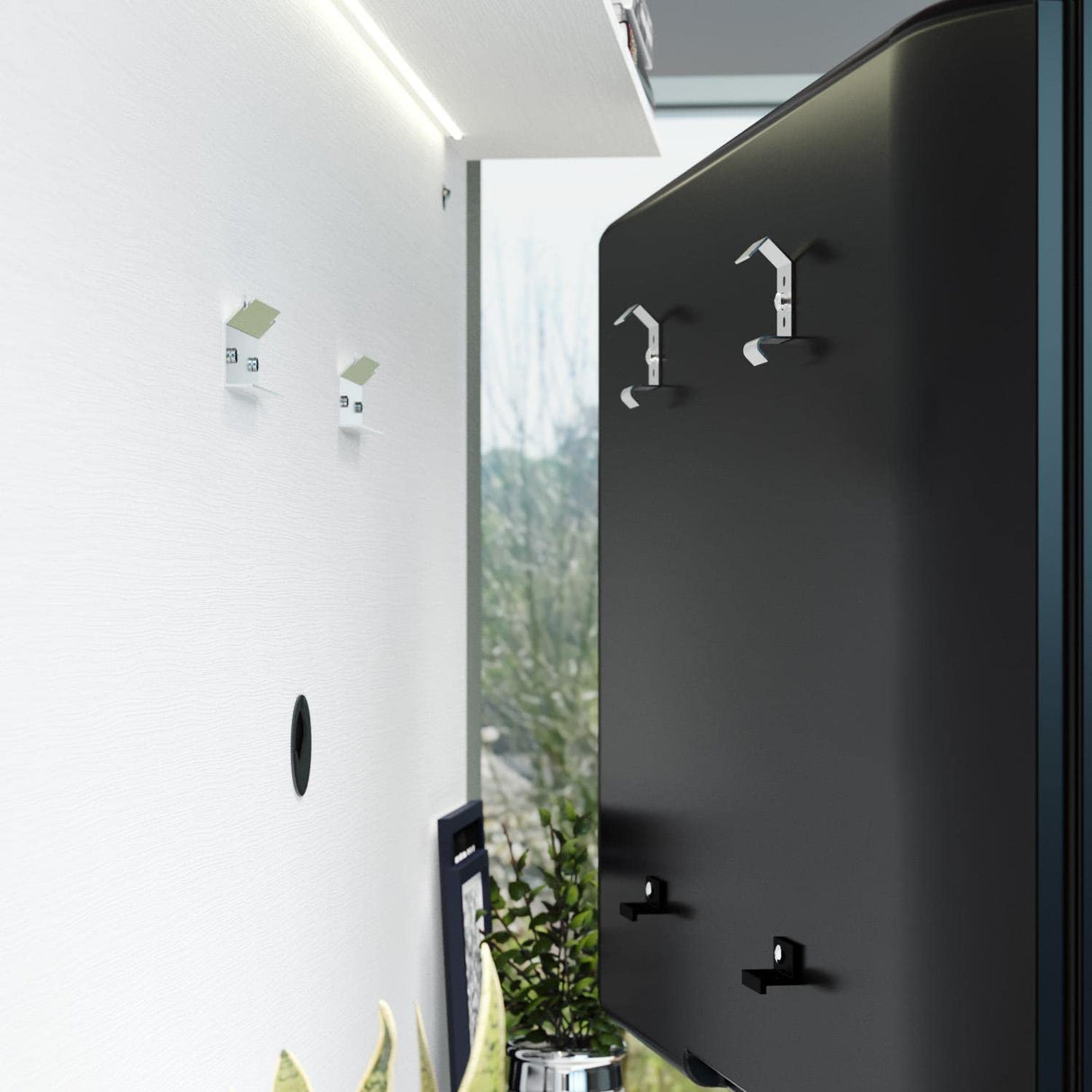 Modern Freestanding Floating Entertainment Center Floating TV Stand Wall Mounted TV Wall Panel for 75 inch TVs Home Theater with LED Strip Pull - Out Drawers and Overhead Shelf White Naomi Home