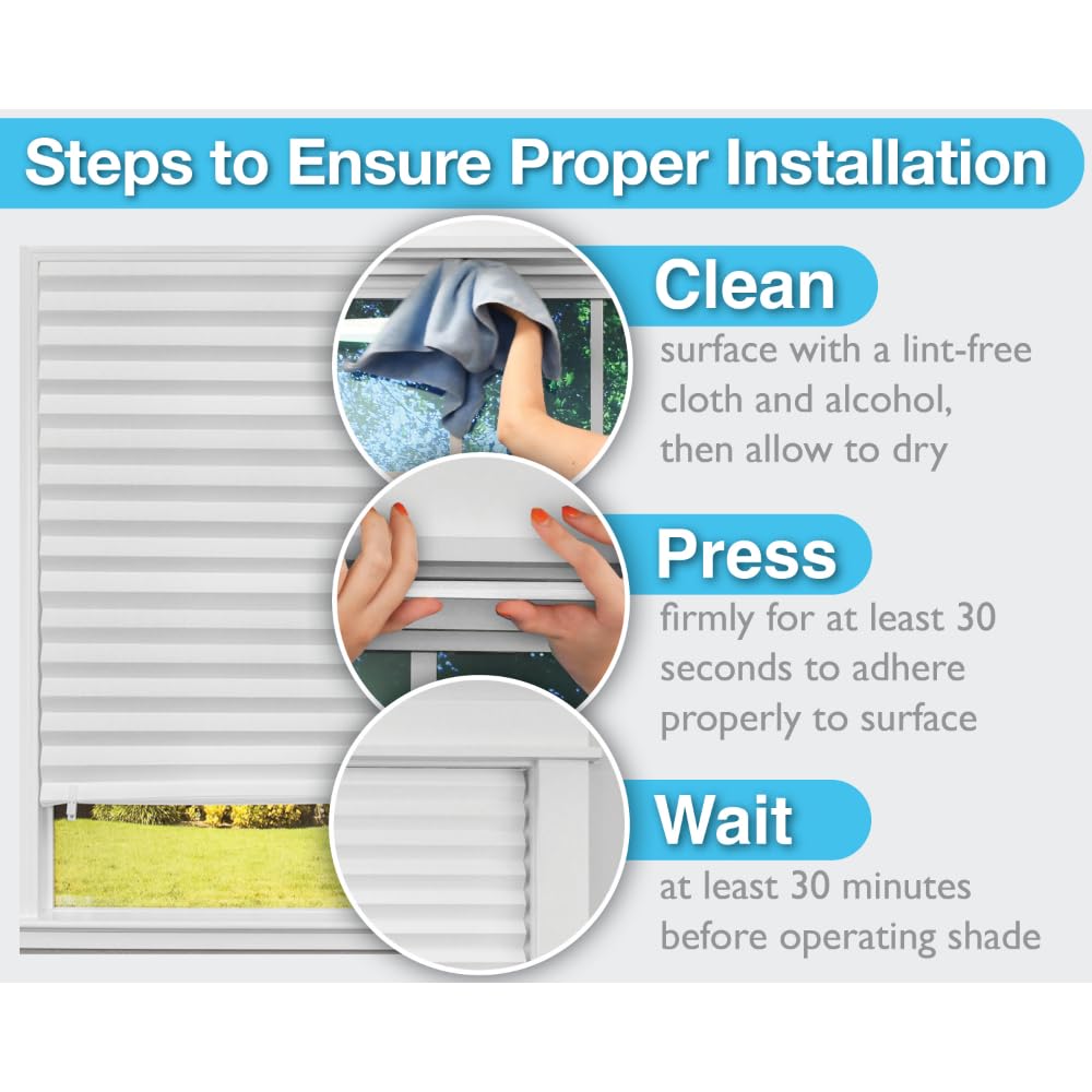 Redi Shade No Tools Original Blackout Pleated Paper Shade Black, 36" W x 72" L, 6 Pack Redi Shade