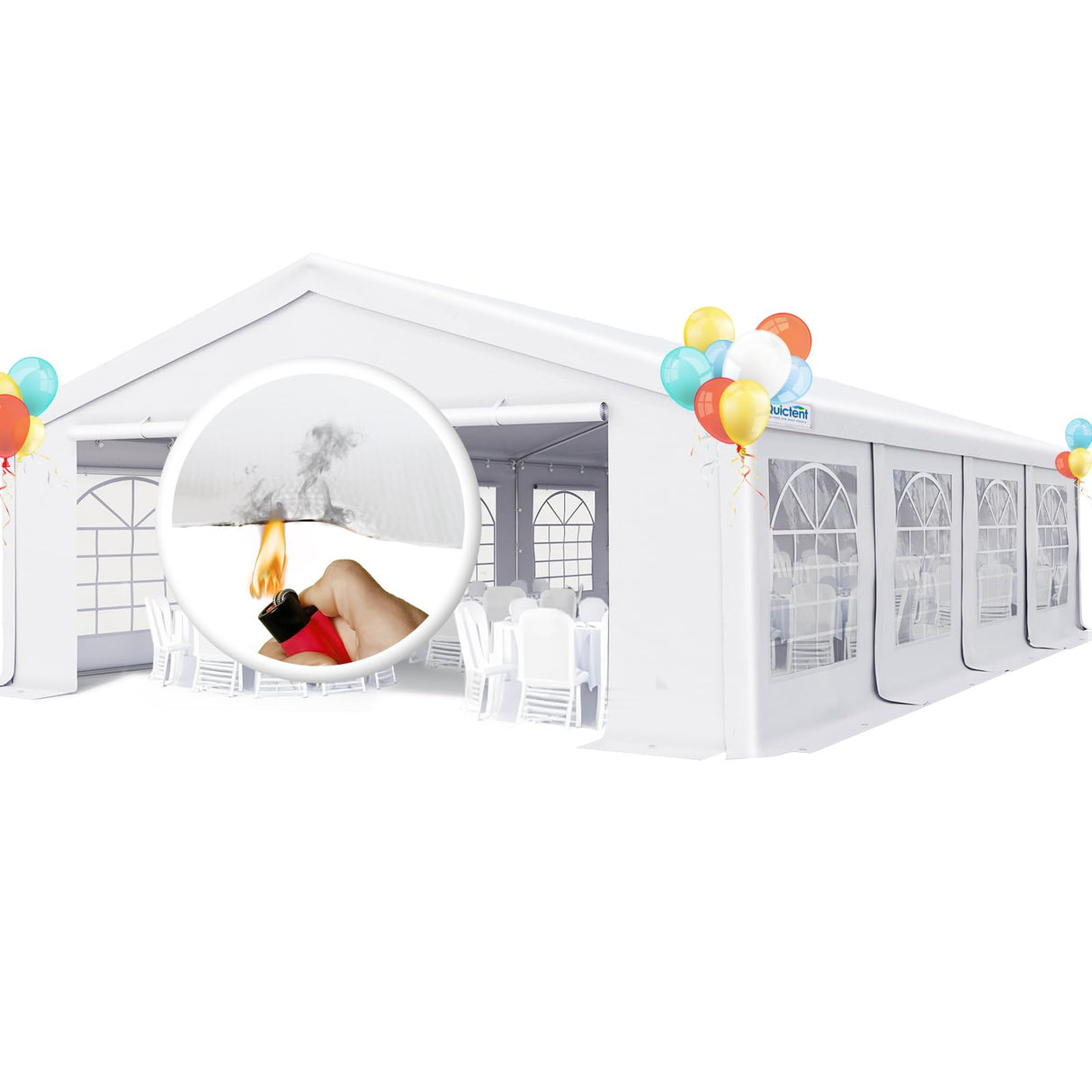 Quictent 20x30 Party Tent Heavy Duty Upgrade PVC Fire Retardent Vinyl Outdoor Gazebo Wedding Canopy Carport Shelter BBQ Tents with 10 Removable Sidewalls Quictent