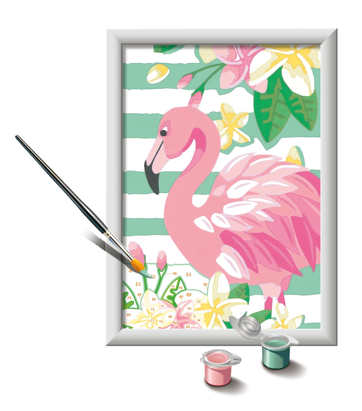 Ravensburger CreArt Think Pink Paint by Numbers Kit for Kids & Adults - All-Inclusive DIY Painting Kit with Premium Canvas | Detailed Flamingo Artwork | Ideal for Beginners & Art Enthusiasts Ravensburger