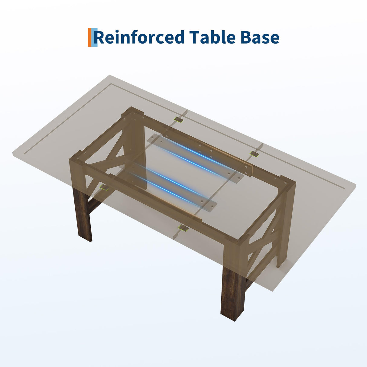 GarveeHome Dining Table for 6-8, 71" Long Large Wooden Farmhouse Kitchen Table with Thick Sturdy Frame, Rectangular Dining Room Dinner Table with Stable Triangular Legs for Kitchen,Office,Rustic Brown GarveeHome
