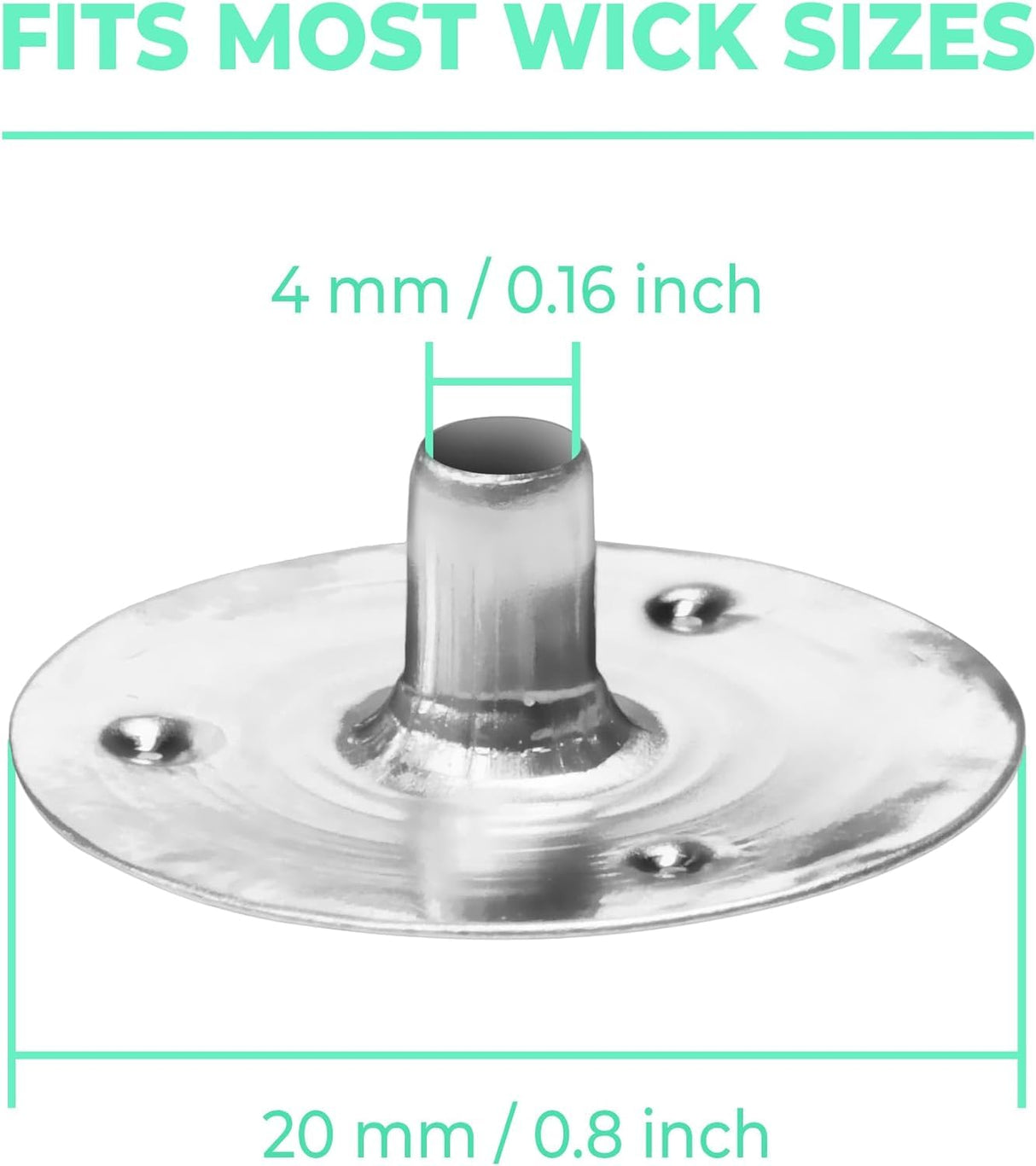 200pcs/20mm Candle Wick Tabs Metal,Metal Candle Wick Sustainer Tabs,Wick Base for Candle Making GSXRB