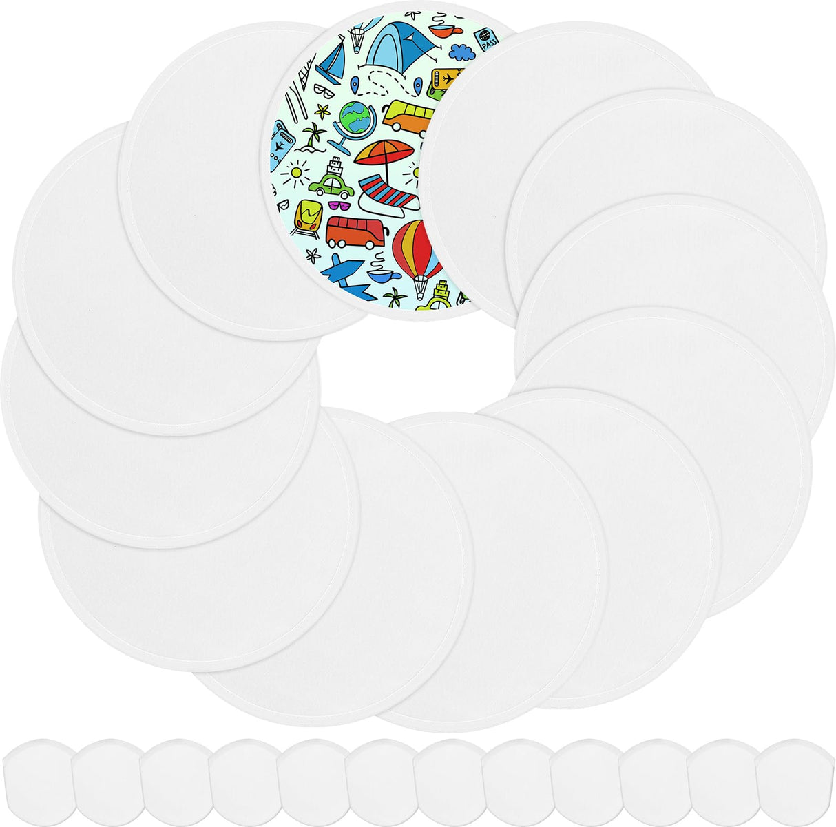 Gejoy 24 Pcs Foldable Flying Disc Fans Set Beach Flying Disc for Party Gift Halloween Christmas New Year (White Color) Gejoy