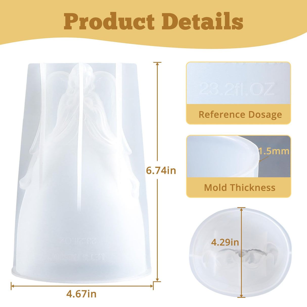 LET'S RESIN Angel Figurines Resin Epoxy Molds, Large Angel Silicone Molds for Preserved Flowers, Birthday Gifts for Women LET'S RESIN