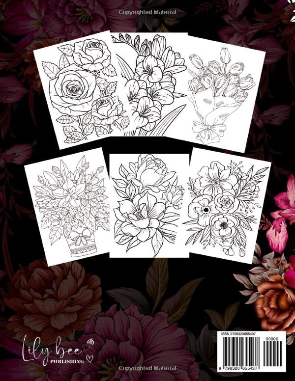 Floral Coloring Book for Adults: A Botanical Wonderland for Mindfulness, Anxiety Relief and Relaxation (Lily Bee Publishing) WoodArtSupply