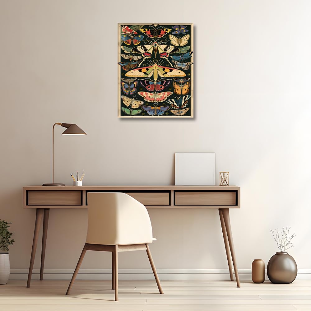 HULDFRDA Paint by Numbers Kit for Adults Butterflies and Moths Paint by Numbers Insect Paint by Number Kits DIY Oil Painting by Numbers Adults' Paint-by-Number Kits Home Wall Decor,16x20 Inch HULDFRDA