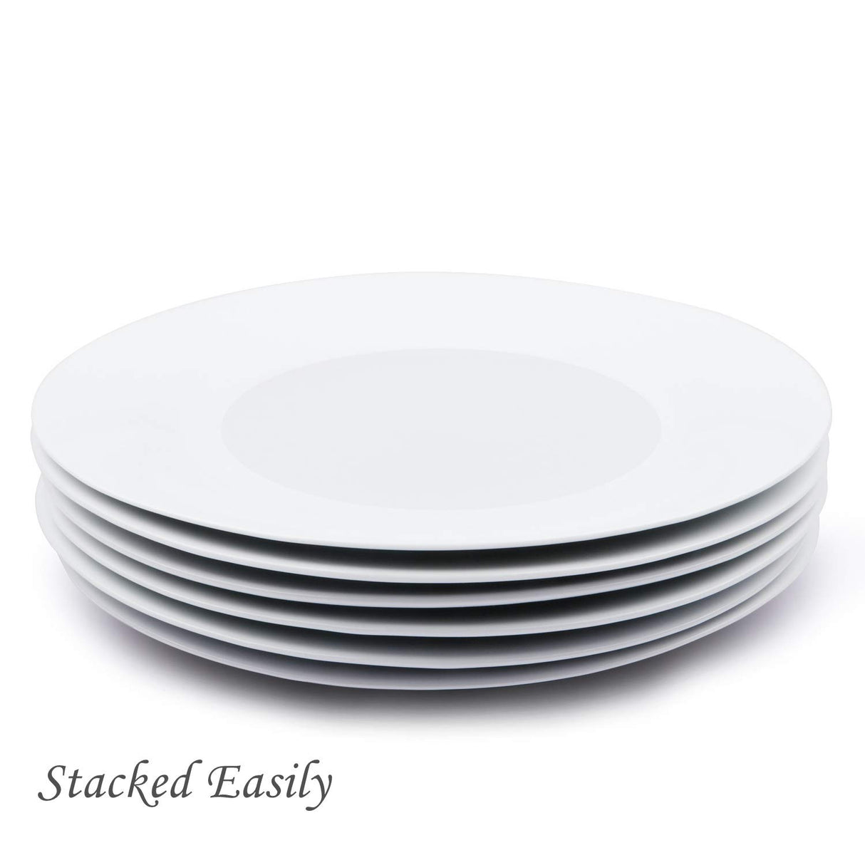 EasyDancing 6pcs Salad Dessert Plate 7.5inch White Porcelain Dinner with Round Flat Design Good for the Gift EasyDancing