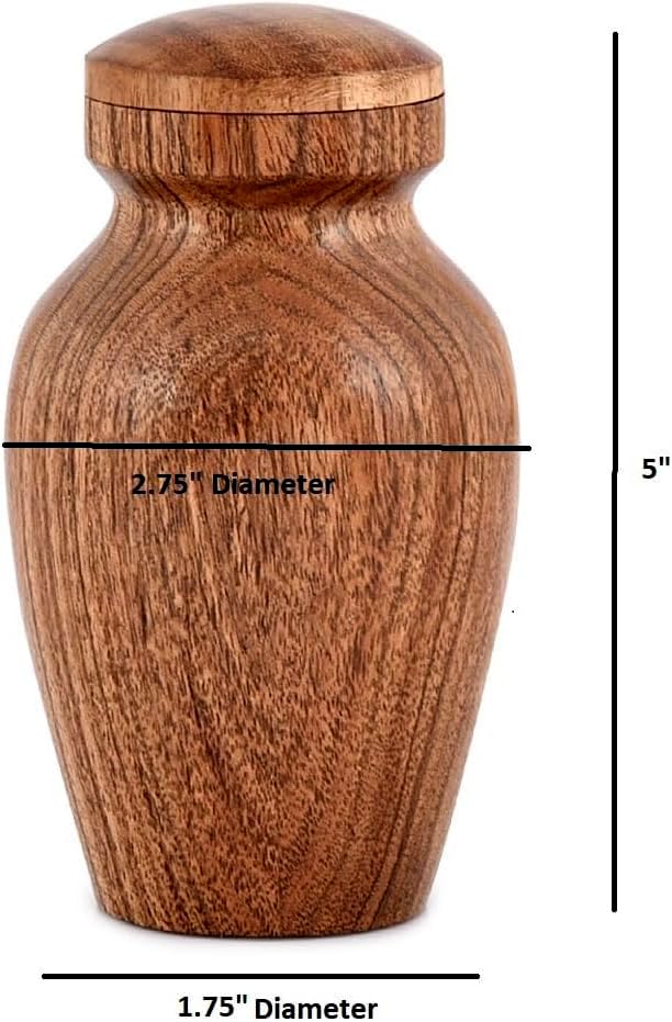 NIRMAN Decorative Urns Acacia Wood Urns for Human Ashes Beautiful Wood Urns for Human Ashes Adult Funeral Ashes Urns for Adults (2.75" x 2.75" x 5") NIRMAN