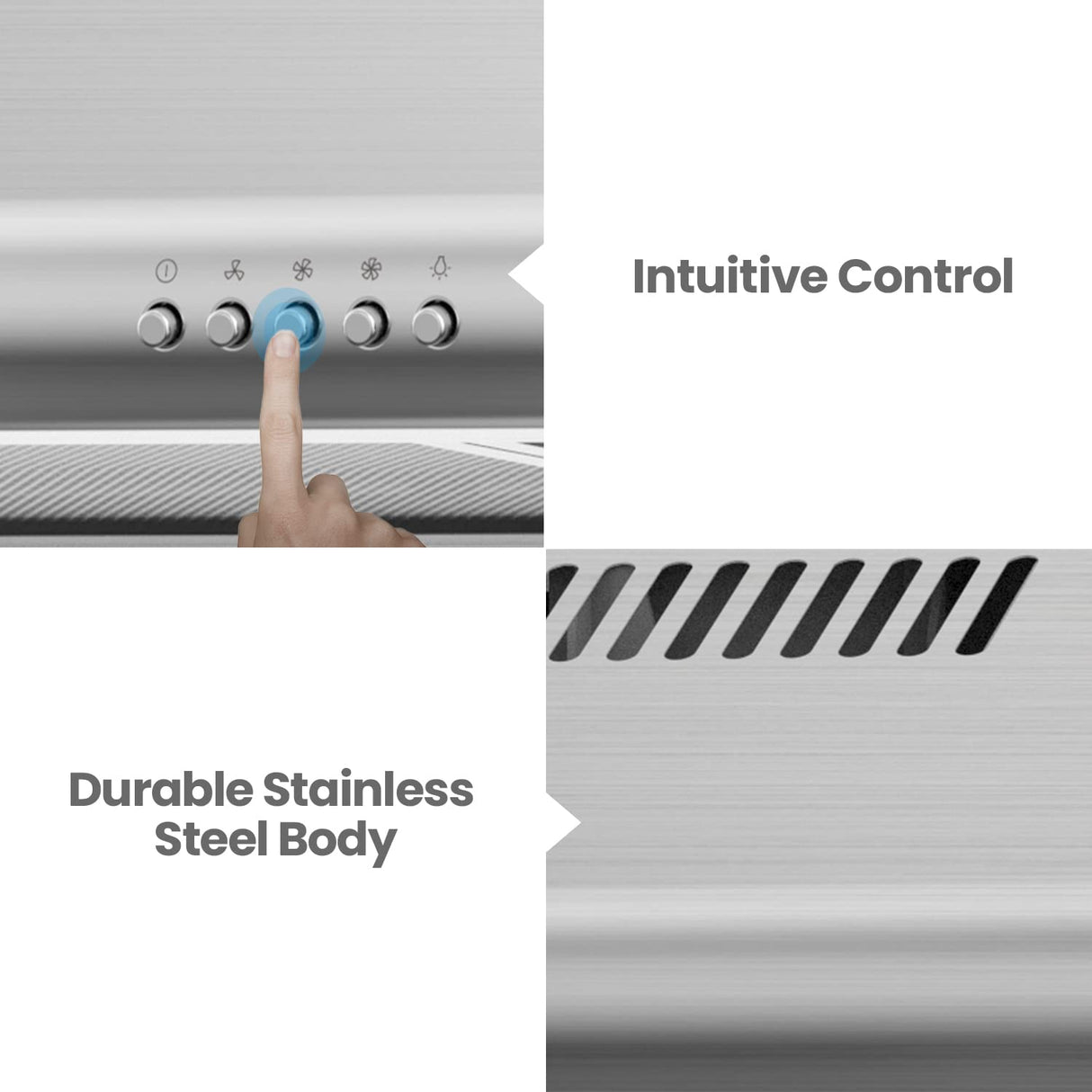 Comfee CVU30W4AST 30 inch Under Cabinet Ducted/Ductless Convertible Slim Vent Durable Stainless Steel Kitchen Reusable Filter, 3 Speed Exhaust Fan and 2 LED Lights Range Hood, 2.0 Version COMFEE'