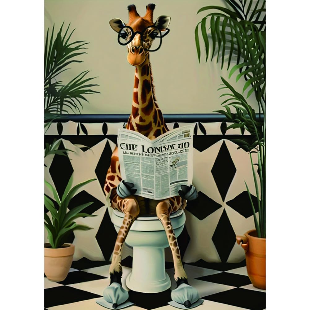 DIADAY Giraffe Diamond Art Kits for Adults, 5D Full Drill Diamond Painting Kits for Beginners, DIY Round Gem Art Crafts for Home Wall Decor Gift, 12 x 16 Inches DIADAY