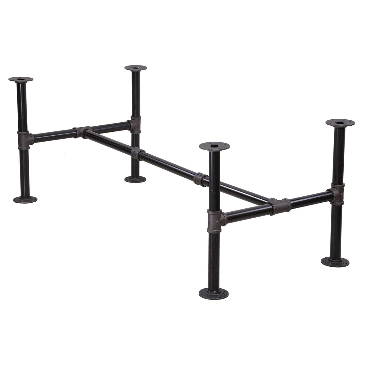 Niubid 16 inchIndustrial Pipe Table Leg Set - Dark Grey Rough Pipes Iron Base Legs for Coffee & End Tables, Desks, Nightstand - Vintage, Mid-Century Modern Aesthetic - 16 inch Niubid