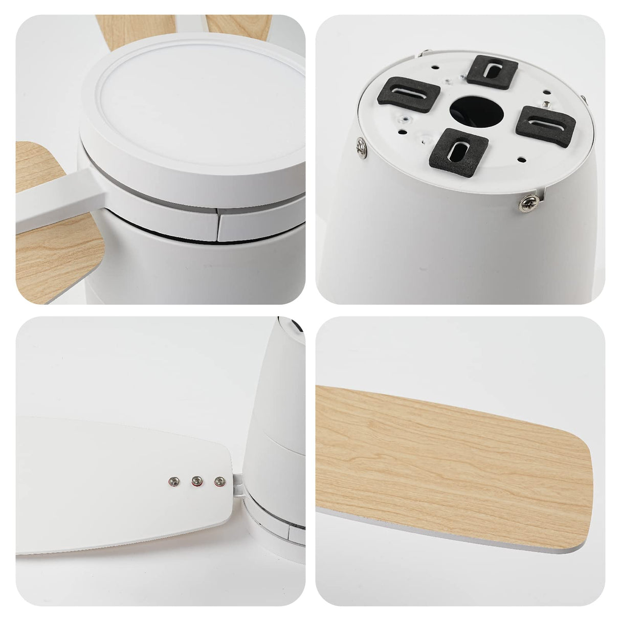 TALOYA 42inch Ceiling Fans with Lights and Remote Control, Quiet DC Motor, Double-faced Blades, Modern Low Profile Ceiling Fan for Bedroom, Living Room, Dining Room, Office TALOYA