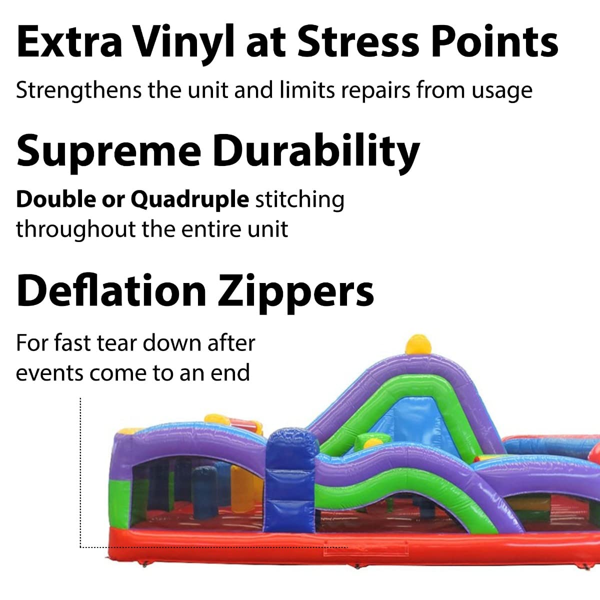 29'L Radical Run Inflatable Obstacle Course with Climbing Wall, Retro Rainbow, 16' Wide x 15' Height, Commercial Grade Interactive Bounce House, Includes: Blower and Stakes TentandTable