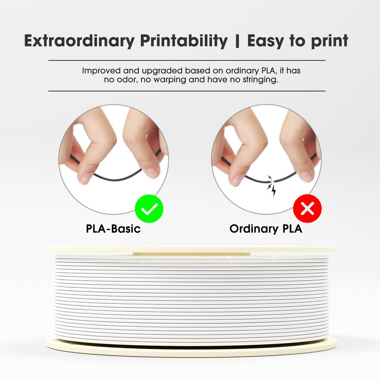 eSUN Basic PLA Refilament 1.75mm and Upgarded eSpool+ Set, Reusable and Removable Filament Spool Replacement with 3D Printer Refill Basic PLA, 1KG Spoolless 3D Printing Filament, Blue eSUN