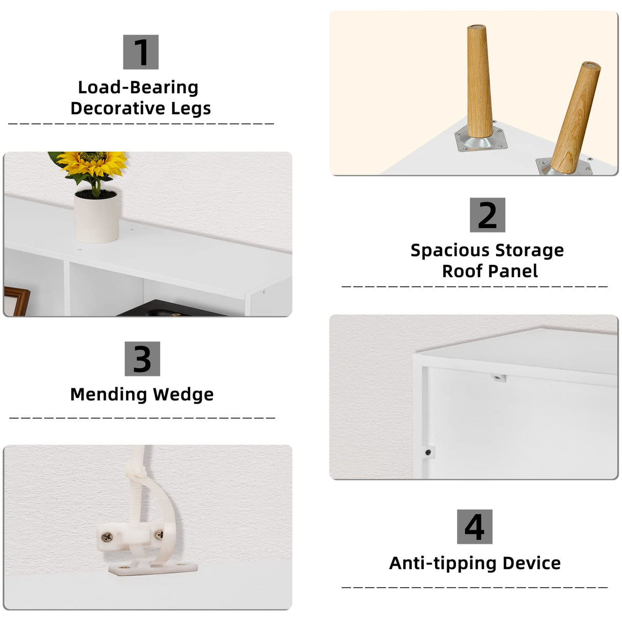 YAHARBO White Bookshelf,3 Tier Book Shelf with Legs, 7 Cube Minimalist Bookcase,Storage Organizer Shelves Display Bookcases for Bedroom,Living Room YAHARBO