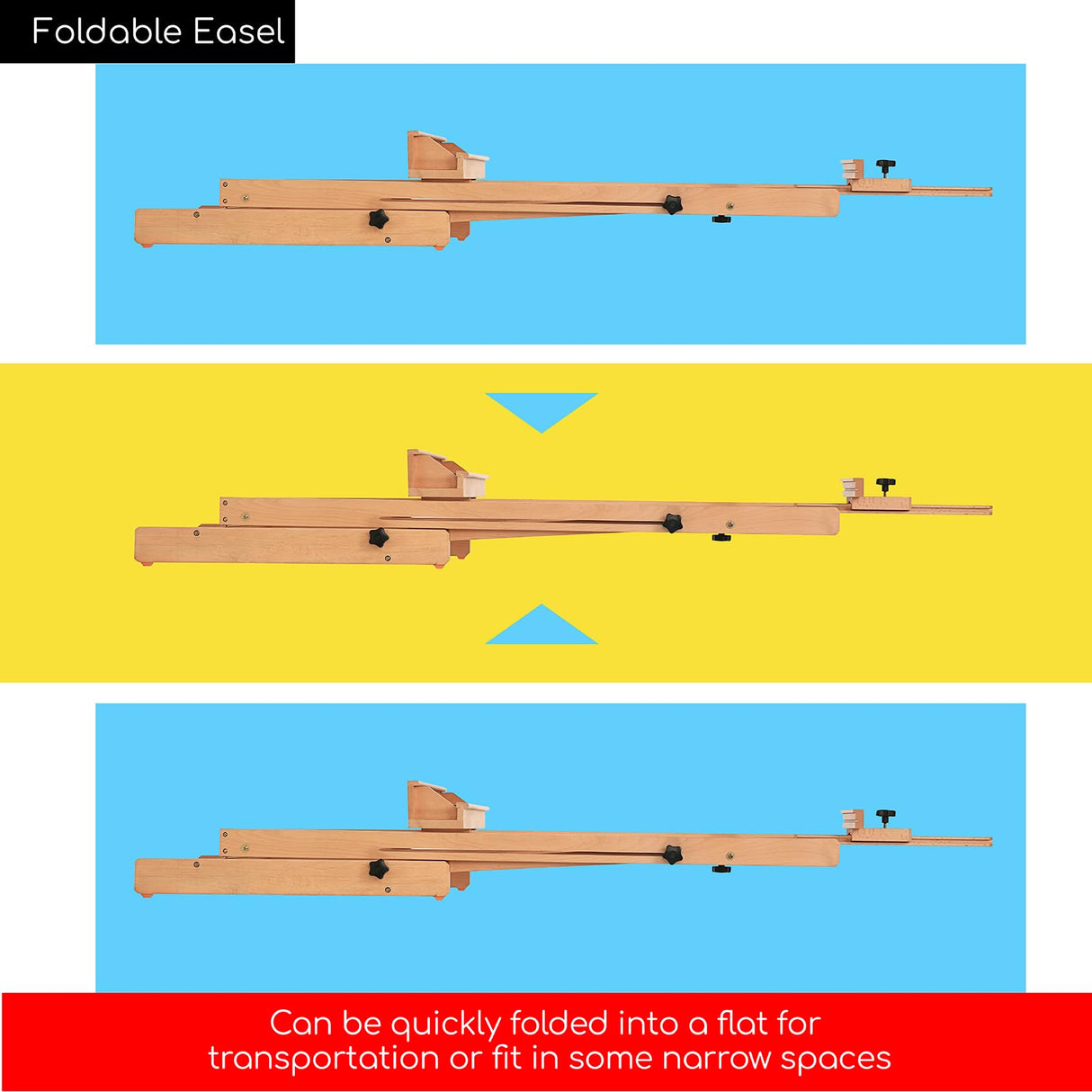 MEEDEN Large H-Frame Easel, Easel Stand for Painting, Painting Easels, Easel Stand for Display, Solid Beechwood Wooden Easels for Painting Canvas, Holds Canvases Up to 78", Natural Color MEEDEN