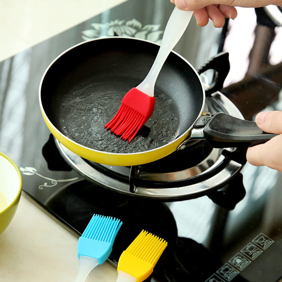 Basting Brush, Basting Brushes Grill Kitchen Silicone Pastry Cooking Brushs & BBQ Basting Brush, Varying Bright Color - Best Kitchen Gadget (Oil Brush 4 Pack) BINHAI