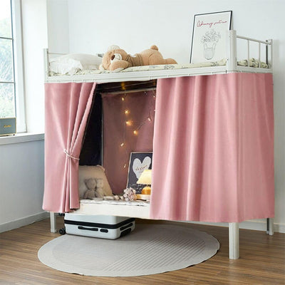 XGOPTS 2 Panels Dorm Bunk Bed Curtain Students Dormitory Bottom Bed Cloth Curtain Dustproof Single Bed Blackout Curtains Net Panels Loft Bedding Canopy Tent Spread Curtain Shading Drapes