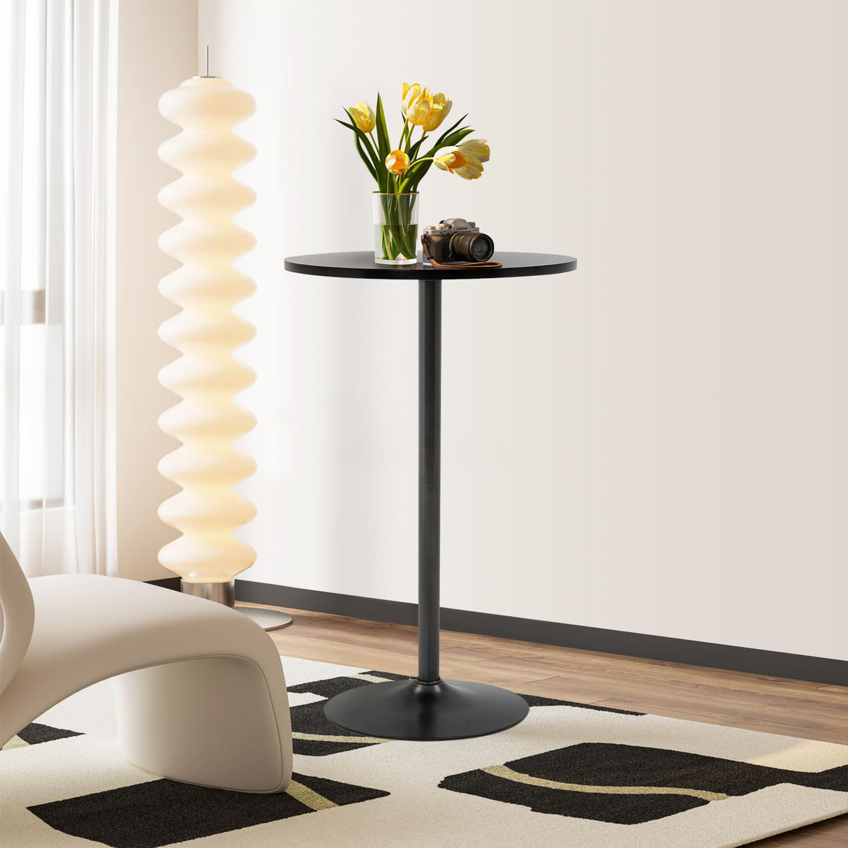 FDW Pub Table 40 Inch Height Cocktail Table Round Bistro Bar Table for Home and Kitchen Dining FDW