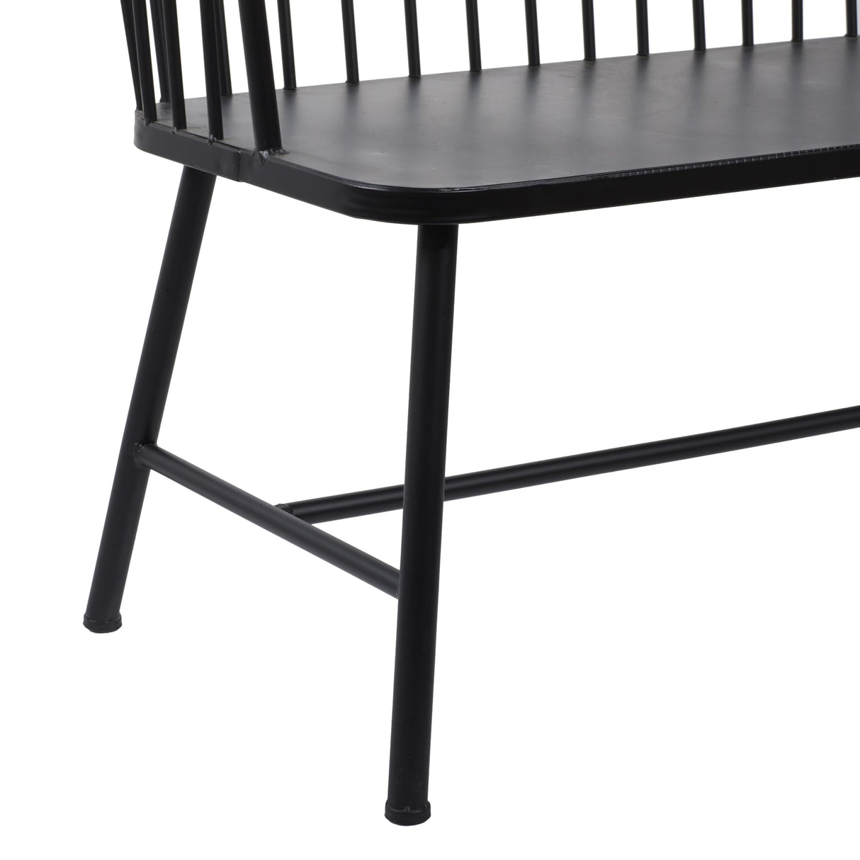 Deco 79 Metal Patio Outdoor Bench Grill Style High Back Frame Patio Bench with Trestle Legs and Armrests, Bench 48" x 19" x 38", Black Deco 79