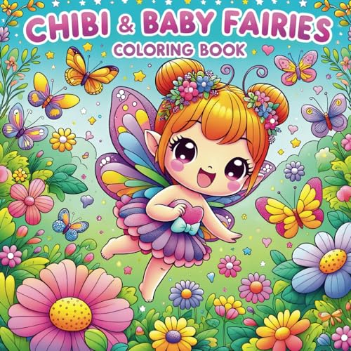 Chibi & Baby Fairies Coloring Book: A Magical Baby Fairy Coloring Book for Adults, Cute Kawaii Fantasy Creatures, Cute Fairy Illustrations for Stress Relief, Relaxation WoodArtSupply