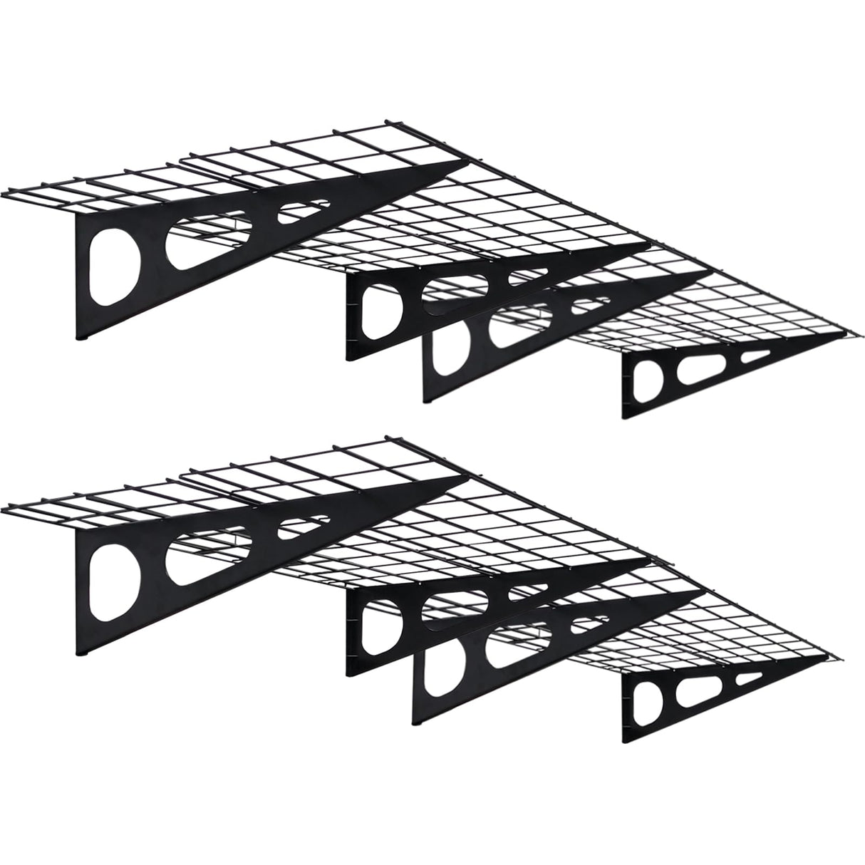 Jwevvie 2 Pack 2 x 6 ft Garage Shelving Wall Mounted, Heavy Duty Garage Wall Shelves, 440 lbs Load Capacity Storage Rack Floating Shelves Jwevvie