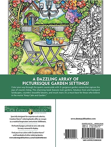 Creative Haven Country Gardens Coloring Book (Adult Coloring Books: In The Country) Dover Publications