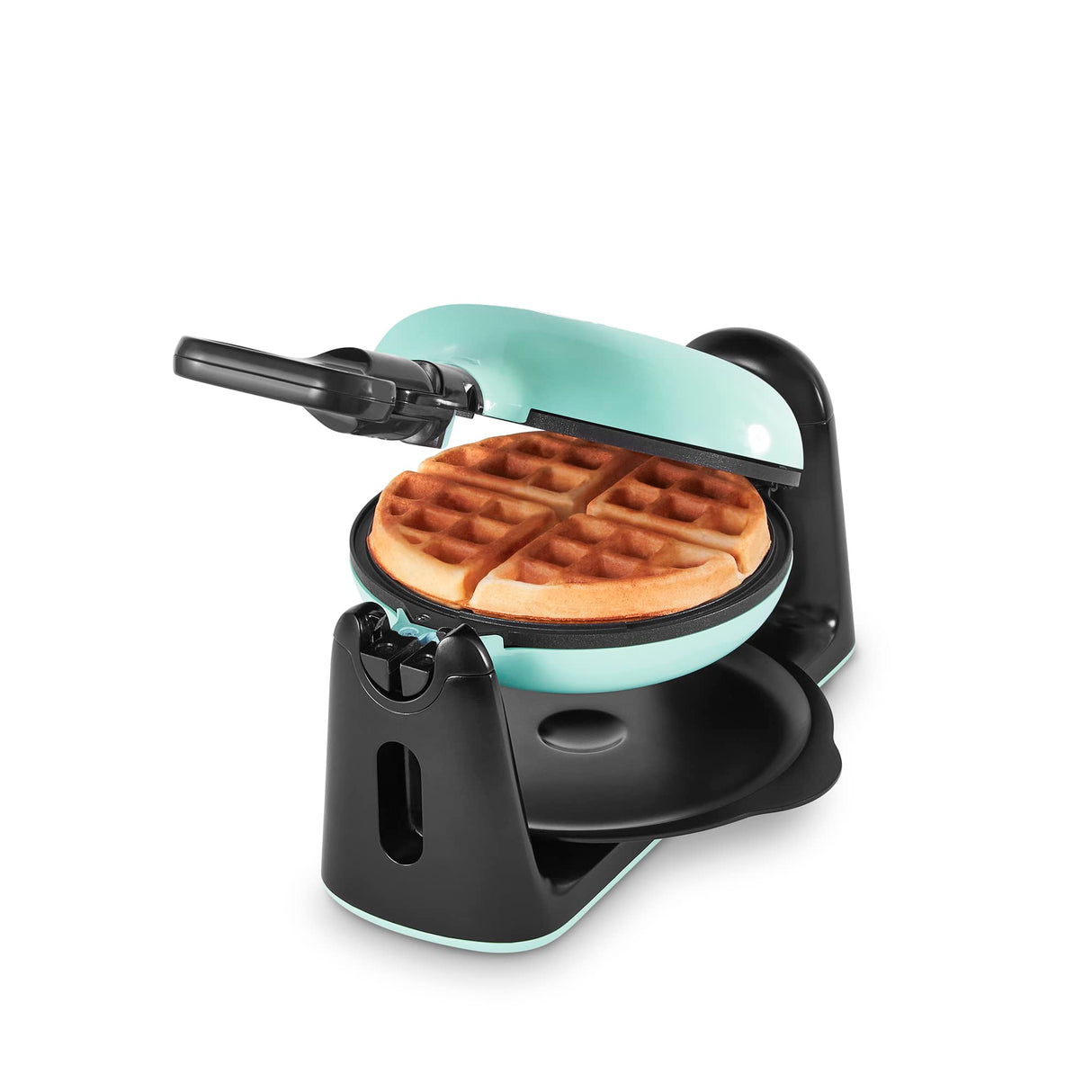 DASH Flip Belgian Waffle Maker – 1” Thick Waffle Mold, Nonstick Waffle Iron with Quick Heat-Up, Surface - Rotating Belgian Waffle Maker for Kids and Families, Just Add Batter (Aqua) DASH