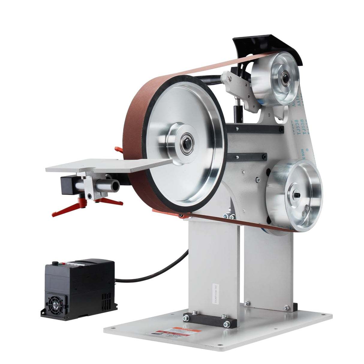 VEVOR Belt Grinder Sander, 72 x 2-Inch Variable Speed Belt Polisher with VFD, 1500W Knife Sharpener with 3 Grinding Moulds & 3PCS Sanding Belts for Metalworking, Compatible with 72"- 82 * 2" Belts VEVOR