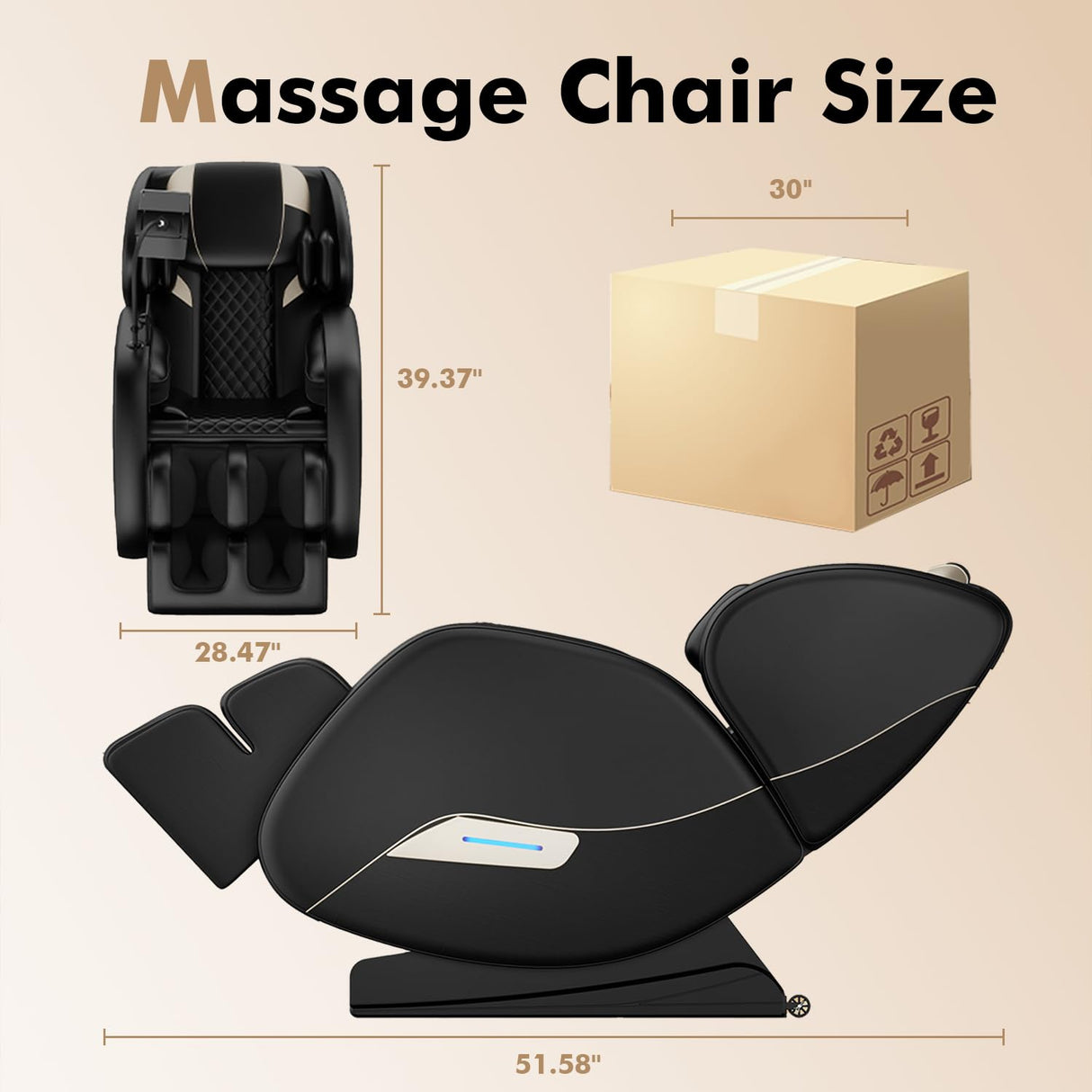 AYJOIR 2026 Massage Chair Full Body, Zero Gravity SL-Track Shiatsu Massage Recliner Chair with Body Scan, 6 Fix Point Rollers,Airbags,Deep Yoga Stretch, Heating Function,Black AYJOIR