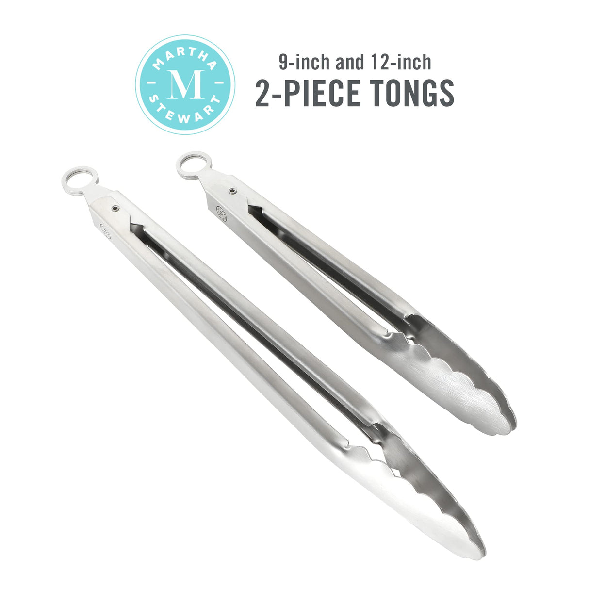 Martha Stewart Richburn 2pc (12" & 9") Tongs Set - Stainless Steel Martha Stewart