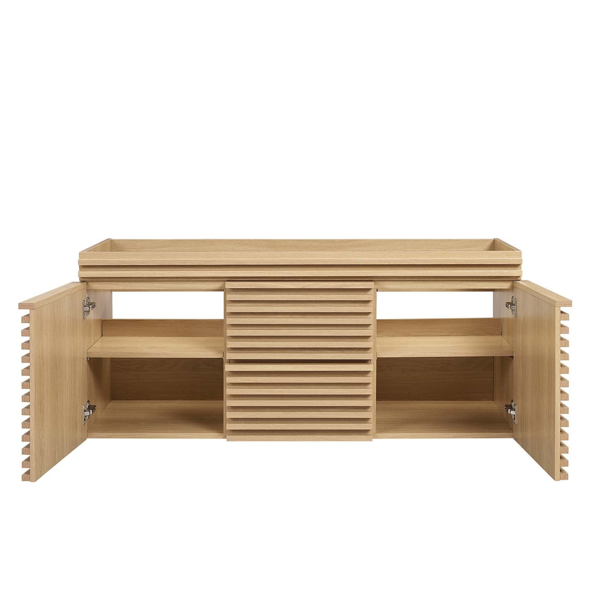 Modway Render 48" Double Sink Compatible (Not Included) Bathroom Vanity Cabinet in Oak Modway