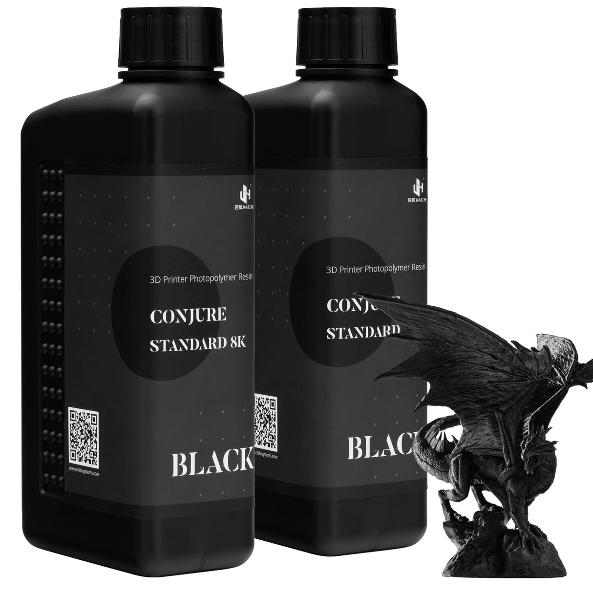 2kg 3D Printing Resin Conjure Standard Resin, Upgraded High Precision 405nm Standard UV Light Curing Photopolymer Fast Curing Resin for LCD/DLP/MSLA 3D Printer (Black, 2kg) chitu systems